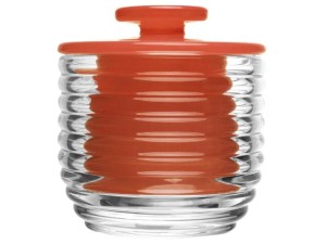 Manteigueira Francesa Colmeia Vermelha de Vidro 9,5x8cm – 220642 