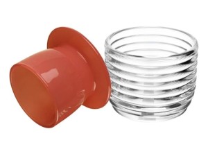 Manteigueira Francesa Colmeia Vermelha de Vidro 9,5x8cm – 220642 