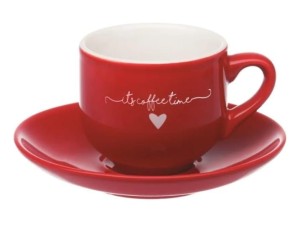 Jogo de Xícaras de Chá Lamour Vermelho com 6 Peças 90ml – JGXC-047VM Hauskraft