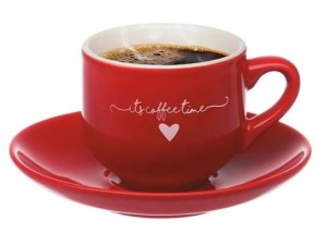 Jogo de Xícaras de Chá Lamour Vermelho com 6 Peças 90ml – JGXC-047VM Hauskraft