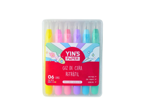 Giz de cera retrátil com 6 peças – yp8397
