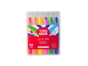 Giz de cera retrátil - 6 cores - yin's