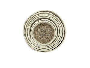 Cesta Decorativa de Bambu e Tecido 