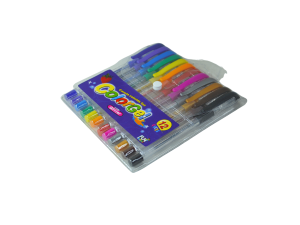 Caneta gel com glitter – 12 cores brilhantes - max-c9012