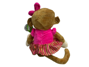 Macaco de Pelúcia com  Vestido 17x27cm – 18-1749M-25 Tuka Toy 