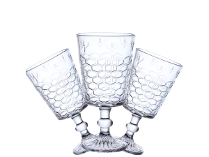 Jogo de taças com 6 unidades em vidro  - linha bee - hauscraft