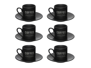 Jogo de Xícara Coffee Preta 80ml – JGXC069/PT Hauskraft 