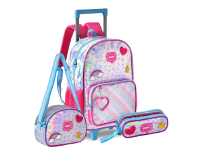 Kit Mochila Happy com Estojo Duplo e Lancheira Térmica – HL24563K Up Importação e Exportação Ltda 