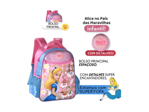 Mochila de Costa Alice no País das Maravilhas 30x38cm – AC24649J Up Importação e Exportação Ltda 