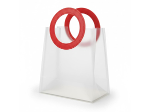 Sacola de Plástico com Alça de Couro 21X11X22cm – ML2025-008