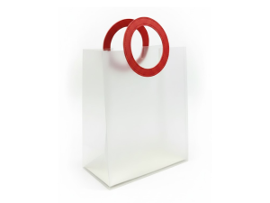 Sacola de Plástico com Alça de Couro 26×14×32cm – ML2025-010