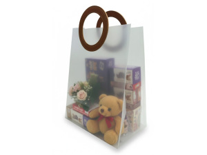 Sacola de Plástico com Alça de Couro 26×14×32cm – ML2025-010