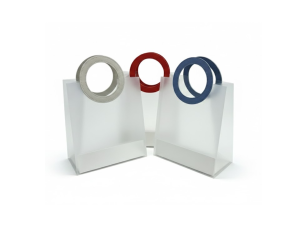 Sacola de Plástico com Alça de Couro 23X13X27cm – ML2025-009 