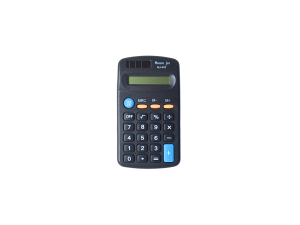 Mini calculadora preta de bolso com cordão - alfacell