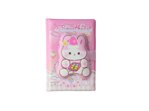 Caderno puffer coelinha com páginas decoradas - mj1013-1