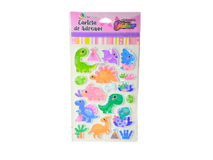 Cartela de adesivos dinossauros com glitter - interpaper - hd871129