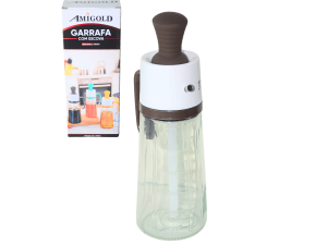 Garrafa c/escova em vidro - amigold