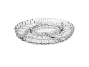 Petisqueira oval em vidro c/divisórias - kaveh - pd1166gcl