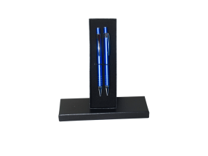 Kit com caneta e lapiseira  design azul c/estojo para transporte - h086-bp