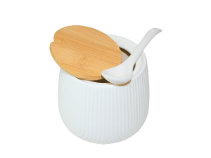 Açucareiro em vidro e bambu- oasis  360 ml - hauskraft