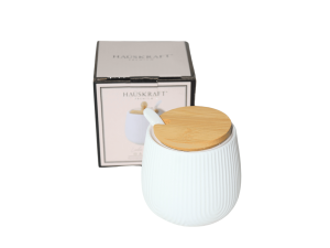 Açucareiro em vidro e bambu- oasis  360 ml - hauskraft