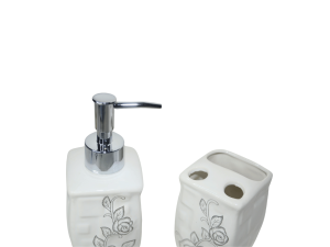 Kit de banheiro c/2 pcs design de flores - wellmix - wx6282