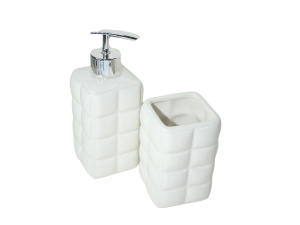 Kit banheiro c/2 pcs bubble branco - zt7006