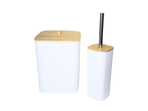 Kit completo banheiro,lixeira,porta sabonte bambu,bambu,banheiro,kit branco