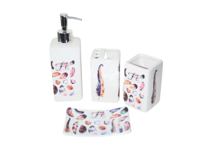 Kit de banheiro c/4pcs minimalista - fmart - kb3502