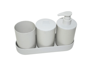 Cj p/ banheiro c/4pecas cinza em plástico - coliseun- 5200