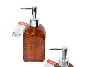 Porta sabonete liquido de vidro marrom 400ml - hauskraft - psbl-010