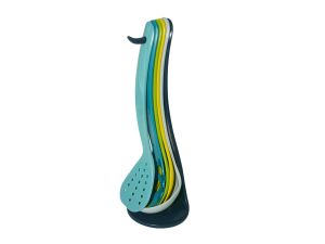 Kit cozinha com 6 peças c/suporte elegante e colorido  - clink - ck5286