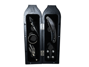 Kit para vinho com 5 peças em formato de garrafa - clink - ck4824