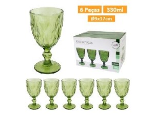 Jogo de taca com 6 peças moderno - 330ml - casita - ca16183vd