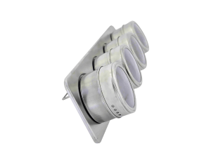 Porta condimento com 5 peças e suporte em inox magnético - casita - ca12126