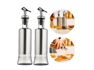 Porta azeite c/bico dosador moderno em vidro - interponte - hu61809