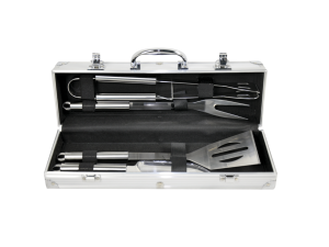 Kit churrasco ( 4 peças + maleta em inox ) - casita - ca12102