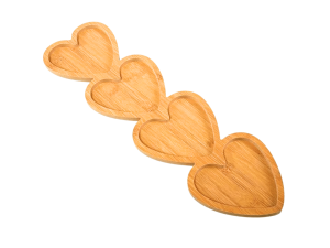 Petisqueira moderna com formato de coração (14x49) com 4 divisórias - casita - cx124