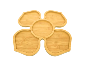 Petisqueira c/5divisorias em formato de flor de bambu - casita - cx122