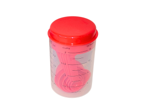 Kit 8 pcs medidoras e pote vermelho - clink